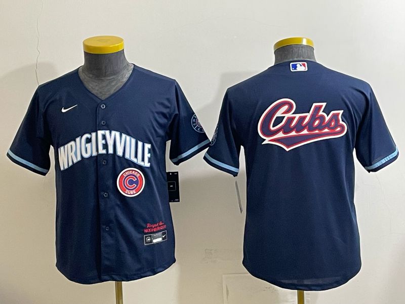 Youth 2026 Chicago Cubs Blank Drak Blue City Edition Nike MLB Jersey style 0012->youth mlb jersey->Youth Jersey